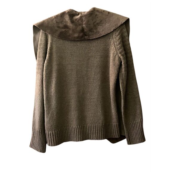 Tribal faux fur wool blend cardigan - Picture 2 of 8